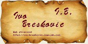 Ivo Brešković vizit kartica